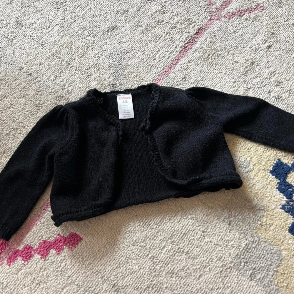 Gymboree Royal Blue Baby Girl Christmas Dress With Black Sweater Size 6-12 Month